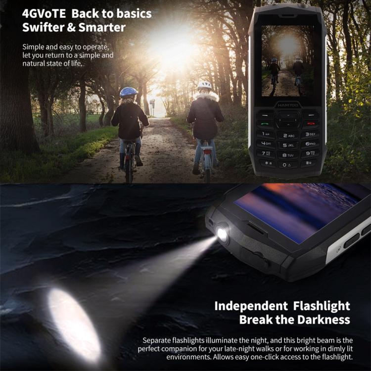 HAMTOD H3 Rugged Phone, EU Version, 2.8 inch T107 ARM CortexTM A7 Quad-core 1.0GHz, Network: 4G, VoLTE, BT, SOS(Silver) - free shipping - PMC TechLife - Order now!