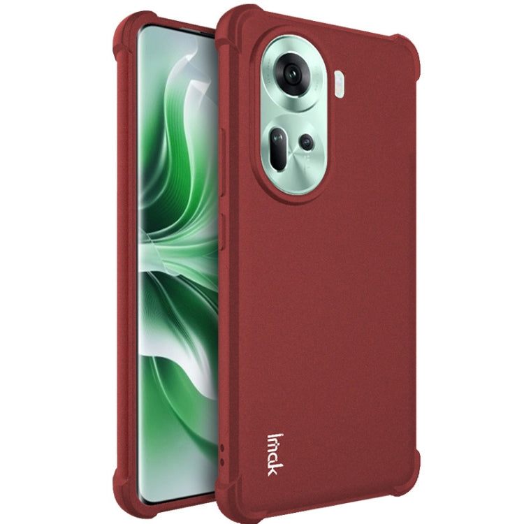 For OPPO Reno11 5G Global imak Shockproof Airbag TPU Phone Case(Matte Red) - Reno11 Cases by imak | Online Shopping South Africa | PMC Jewellery | Buy Now Pay Later Mobicred