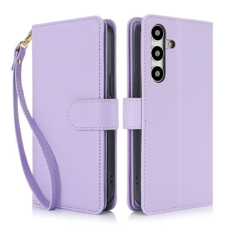 For Samsung Galaxy S24 / S25 5G Multi-Card Wallet RFID Leather Phone Case(Light Purple) - Galaxy S24 5G Cases by PMC TechLife | Online Shopping South Africa | PMC TechLife | Buy Now Pay Later Mobicred