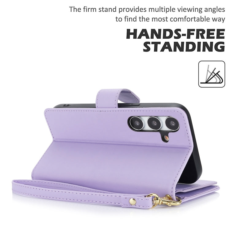 For Samsung Galaxy S24 / S25 5G Multi-Card Wallet RFID Leather Phone Case(Light Purple) - Galaxy S24 5G Cases by PMC TechLife | Online Shopping South Africa | PMC TechLife | Buy Now Pay Later Mobicred