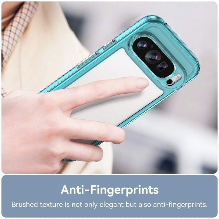 For Google Pixel 9 Colorful Series Acrylic Hybrid TPU Phone Case(Transparent Blue) - Google Cases by PMC TechLife | Online Shopping South Africa | PMC TechLife | Buy Now Pay Later Mobicred