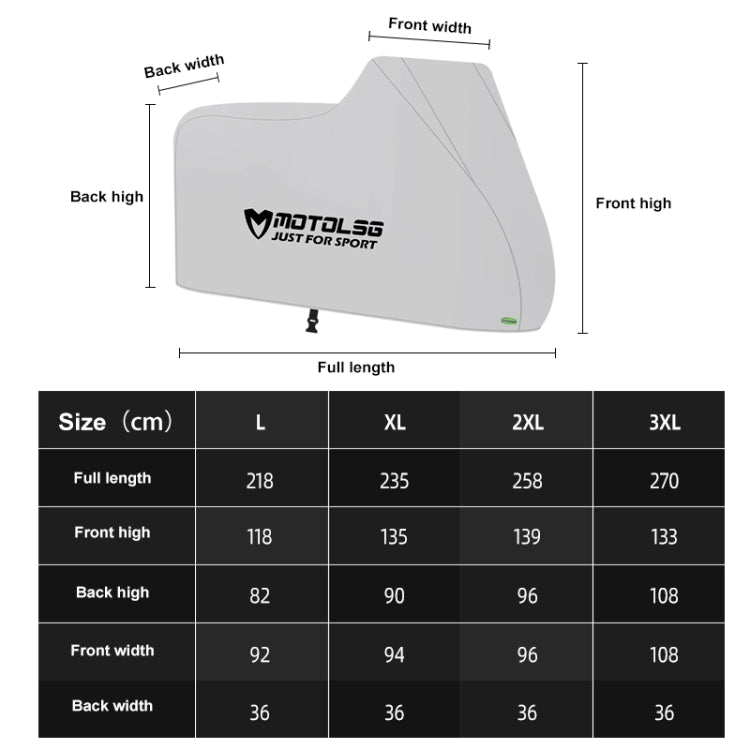MOTOLSG Motorcycle Waterproof Sunproof Dustproof Thickening Cover, Size:XXL(Silver Black) - free shipping - PMC TechLife - Order now!