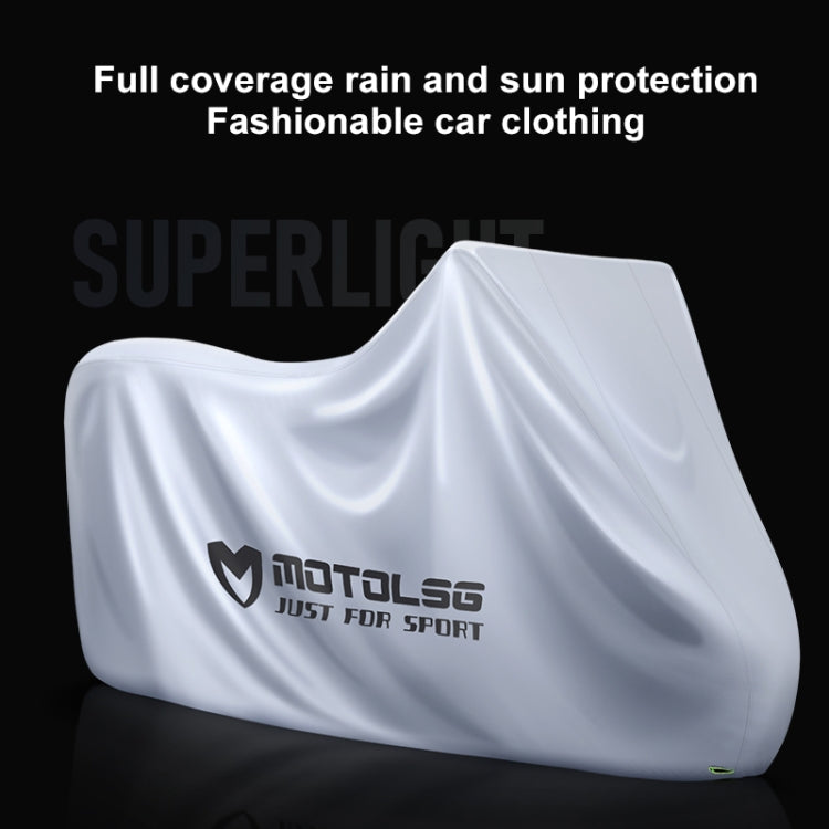 MOTOLSG Motorcycle Waterproof Sunproof Dustproof Thickening Cover, Size:XXL(Silver Black) - Raincoat by MOTOLSG | Online Shopping South Africa | PMC Jewellery | Buy Now Pay Later Mobicred
