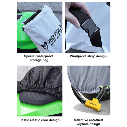 MOTOLSG Motorcycle Waterproof Sunproof Dustproof Thickening Cover, Size:L(Silver Black) - Raincoat by MOTOLSG | Online Shopping South Africa | PMC Jewellery | Buy Now Pay Later Mobicred