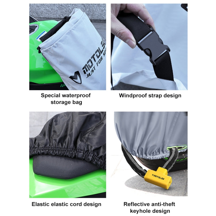 MOTOLSG Motorcycle Waterproof Sunproof Dustproof Thickening Cover, Size:XXXL(Silver) - Raincoat by MOTOLSG | Online Shopping South Africa | PMC TechLife | Buy Now Pay Later Mobicred