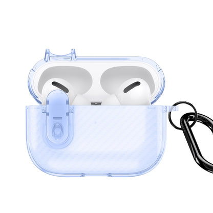 For AirPods Pro 2 DUX DUCIS PECK Series Split Transparent Carbon Fiber Earphone Case(Blue) - For AirPods Pro 2 by DUX DUCIS | Online Shopping South Africa | PMC Jewellery | Buy Now Pay Later Mobicred