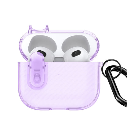 For AirPods 3 DUX DUCIS PECK Series Split Transparent Carbon Fiber Earphone Case(Purple) - For AirPods 3 by DUX DUCIS | Online Shopping South Africa | PMC Jewellery | Buy Now Pay Later Mobicred