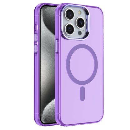 For iPhone 15 Pro Electroplated IMD Magsafe PC Hybrid TPU Phone Case(Purple) - iPhone 15 Pro Cases by PMC Jewellery | Online Shopping South Africa | PMC Jewellery