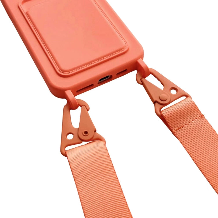 For iPhone 16 Plus Card Slot Liquid Silicone Phone Case with Lanyard(Light Pink) - iPhone 16 Plus Cases by PMC Jewellery | Online Shopping South Africa | PMC Jewellery | Buy Now Pay Later Mobicred