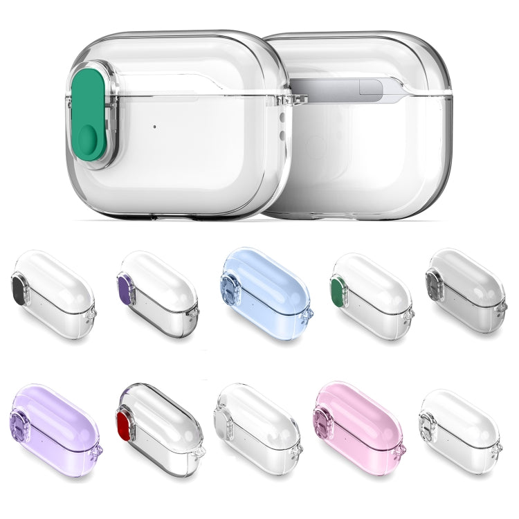 For AirPods 1/2 DUX DUCIS PECL Series Split Transparent Earphone Case with Hook(Pink) - For AirPods 1/2 by DUX DUCIS | Online Shopping South Africa | PMC Jewellery | Buy Now Pay Later Mobicred