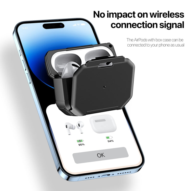 For AirPods Pro 2 DUX DUCIS PECF Series Earbuds Box Protective Case(Black) - For AirPods Pro 2 by DUX DUCIS | Online Shopping South Africa | PMC Jewellery | Buy Now Pay Later Mobicred