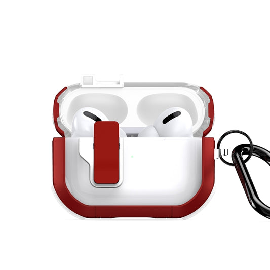 For AirPods Pro 2 DUX DUCIS PECN Series Split Two-color Transparent Earphone Case with Hook(Red White) - For AirPods Pro 2 by DUX DUCIS | Online Shopping South Africa | PMC Jewellery | Buy Now Pay Later Mobicred