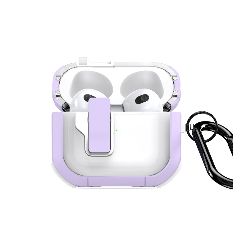 For AirPods 3 DUX DUCIS PECN Series Split Two-color Transparent Earphone Case with Hook(Purple White) - For AirPods 3 by DUX DUCIS | Online Shopping South Africa | PMC Jewellery | Buy Now Pay Later Mobicred