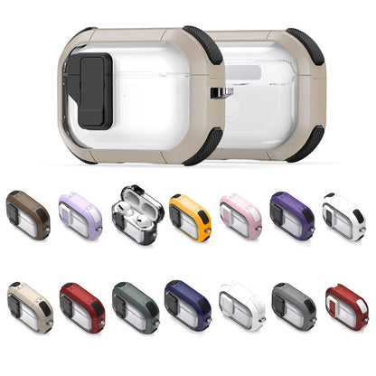 For AirPods 3 DUX DUCIS PECN Series Split Two-color Transparent Earphone Case with Hook(Gold Black) - For AirPods 3 by DUX DUCIS | Online Shopping South Africa | PMC Jewellery | Buy Now Pay Later Mobicred