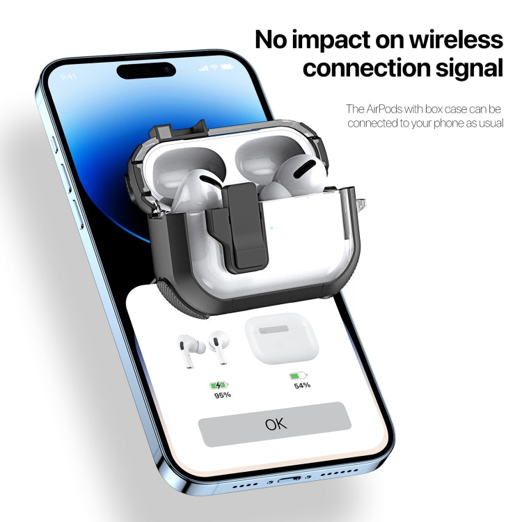 For AirPods 3 DUX DUCIS PECN Series Split Two-color Transparent Earphone Case with Hook(Grey Black) - For AirPods 3 by DUX DUCIS | Online Shopping South Africa | PMC Jewellery | Buy Now Pay Later Mobicred