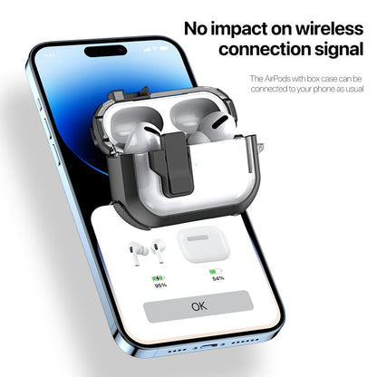 For AirPods 3 DUX DUCIS PECN Series Split Two-color Transparent Earphone Case with Hook(Grey Black) - For AirPods 3 by DUX DUCIS | Online Shopping South Africa | PMC Jewellery | Buy Now Pay Later Mobicred