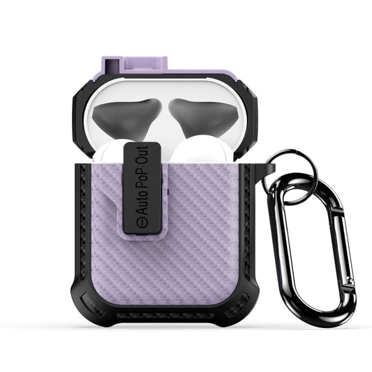 For AirPods 2 / 1 DUX DUCIS PECI Series Earbuds Box Protective Case(Purple) - For AirPods 1/2 by DUX DUCIS | Online Shopping South Africa | PMC Jewellery | Buy Now Pay Later Mobicred