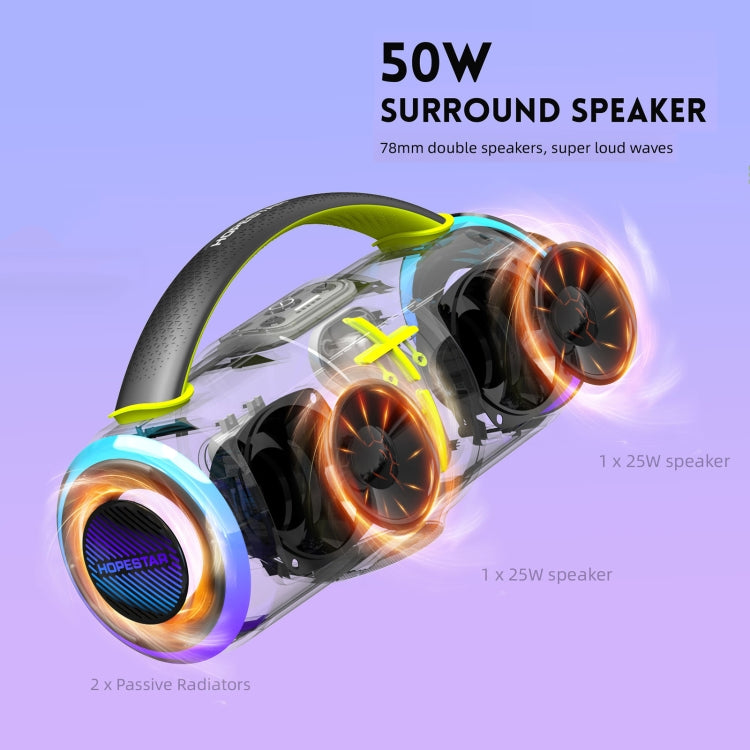 HOPESTAR H68 50W Outdoor Portable Waterproof Dazzling Bluetooth Speaker(Black) - free shipping - PMC Jewellery - Order now!