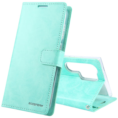 For Samsung Galaxy S24 Ultra 5G GOOSPERY BLUE MOON Crazy Horse Texture Leather Phone Case(Mint Green) - Galaxy S24 Ultra 5G Cases by GOOSPERY | Online Shopping South Africa | PMC Jewellery | Buy Now Pay Later Mobicred