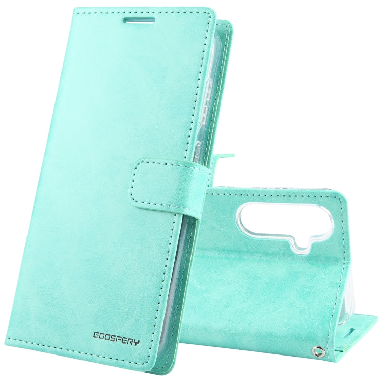 For Samsung Galaxy S24+ 5G GOOSPERY BLUE MOON Crazy Horse Texture Leather Phone Case(Mint Green) - Galaxy S24+ 5G Cases by GOOSPERY | Online Shopping South Africa | PMC Jewellery | Buy Now Pay Later Mobicred