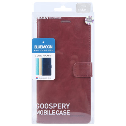 For Samsung Galaxy S24 5G GOOSPERY BLUE MOON Crazy Horse Texture Leather Phone Case(Wine Red) - Galaxy S24 5G Cases by GOOSPERY | Online Shopping South Africa | PMC Jewellery | Buy Now Pay Later Mobicred