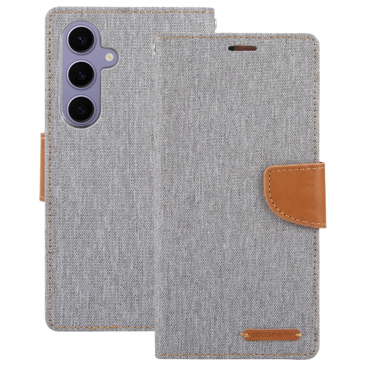 For Samsung Galaxy S24 5G GOOSPERY CANVAS DIARY Fabric Texture Flip Leather Phone Case(Grey) - Galaxy S24 5G Cases by GOOSPERY | Online Shopping South Africa | PMC Jewellery | Buy Now Pay Later Mobicred