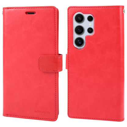 For Samsung Galaxy S24 Ultra 5G GOOSPERY MANSOOR DIARY 9 Card Slots Leather Phone Case(Red) - Galaxy S24 Ultra 5G Cases by GOOSPERY | Online Shopping South Africa | PMC Jewellery | Buy Now Pay Later Mobicred