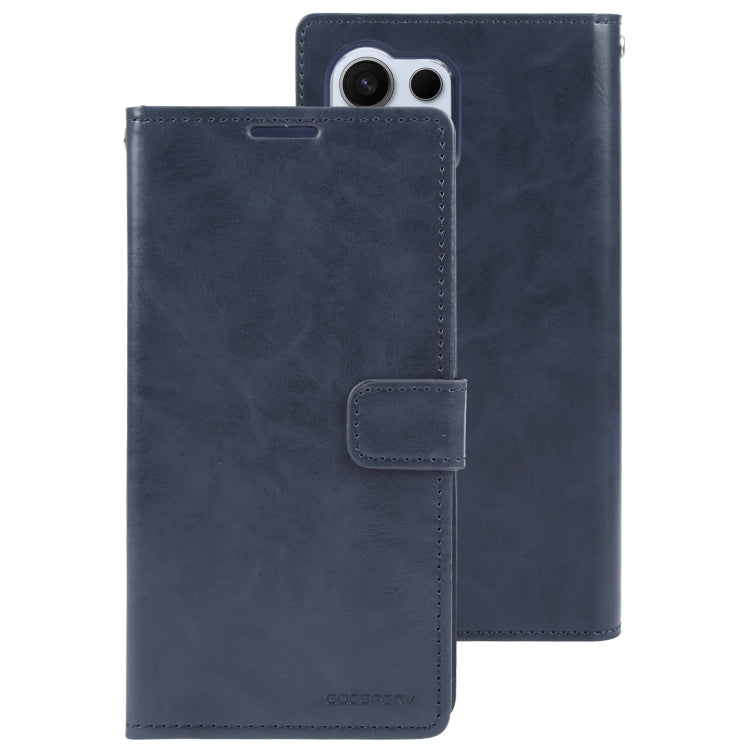 For Samsung Galaxy S24 Ultra 5G GOOSPERY MANSOOR DIARY 9 Card Slots Leather Phone Case(Dark Blue) - Galaxy S24 Ultra 5G Cases by GOOSPERY | Online Shopping South Africa | PMC Jewellery | Buy Now Pay Later Mobicred