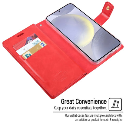 For Samsung Galaxy S24 5G GOOSPERY MANSOOR DIARY 9 Card Slots Leather Phone Case(Red) - Galaxy S24 5G Cases by GOOSPERY | Online Shopping South Africa | PMC Jewellery | Buy Now Pay Later Mobicred