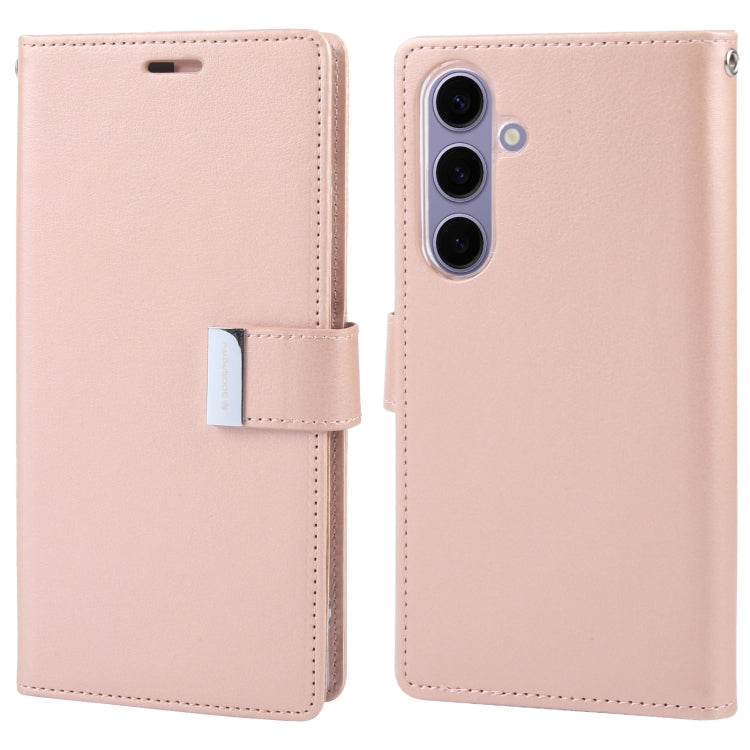 For Samsung Galaxy S24+ 5G GOOSPERY RICH DIARY Crazy Horse Texture Leather Phone Case(Rose Gold) - Galaxy S24+ 5G Cases by GOOSPERY | Online Shopping South Africa | PMC Jewellery | Buy Now Pay Later Mobicred