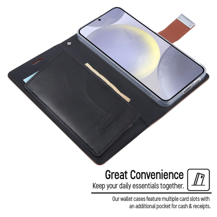 For Samsung Galaxy S24+ 5G GOOSPERY RICH DIARY Crazy Horse Texture Leather Phone Case(Black) - Galaxy S24+ 5G Cases by GOOSPERY | Online Shopping South Africa | PMC Jewellery | Buy Now Pay Later Mobicred