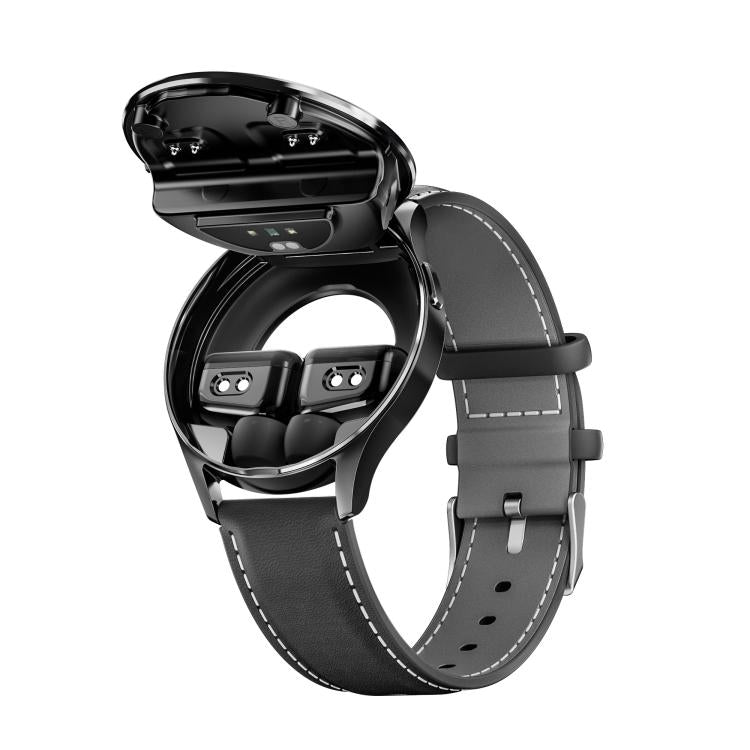 X10 Headphones Smart Watch 1.39 inch Waterproof Bracelet, Support Bluetooth Call / NFC / Heart Rate(Black + Leather) - free shipping - PMC TechLife - Order now!