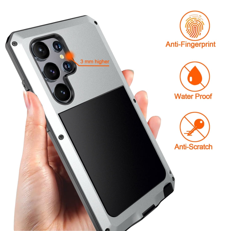 For Samsung Galaxy S24 Ultra 5G Shockproof Life Waterproof Silicone + Zinc Alloy Phone Case(Silver) - Galaxy S24 Ultra 5G Cases by PMC Jewellery | Online Shopping South Africa | PMC Jewellery