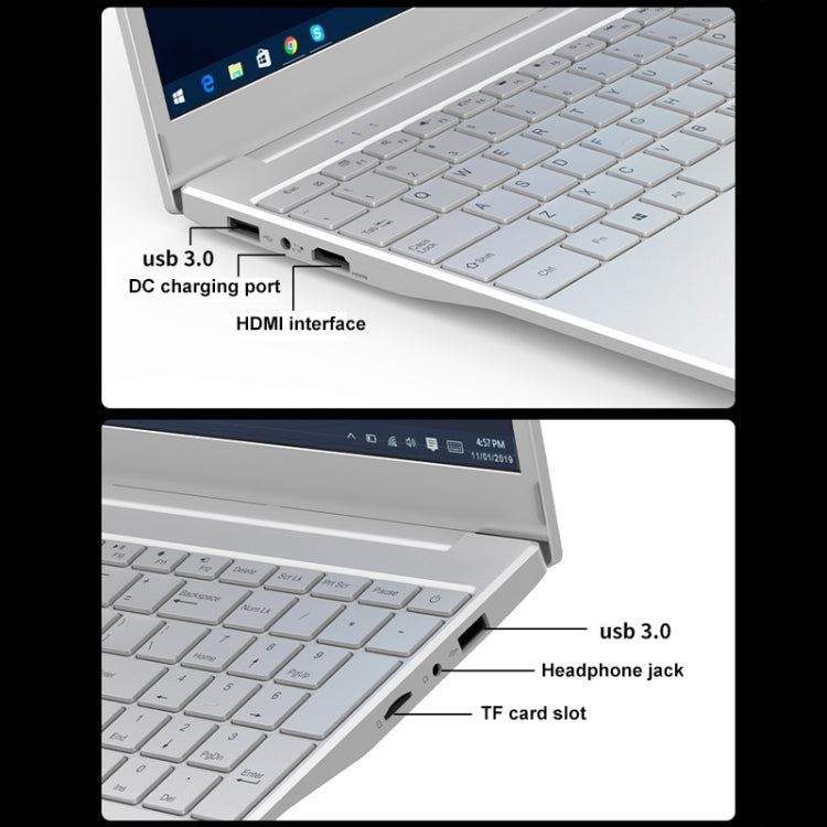 V8 15.6 inch Ultrathin Laptop, 16GB+512GB, Windows 10 Intel Processor N95 Quad Core(Silver) - Others by PMC TechLife | Online Shopping South Africa | PMC TechLife