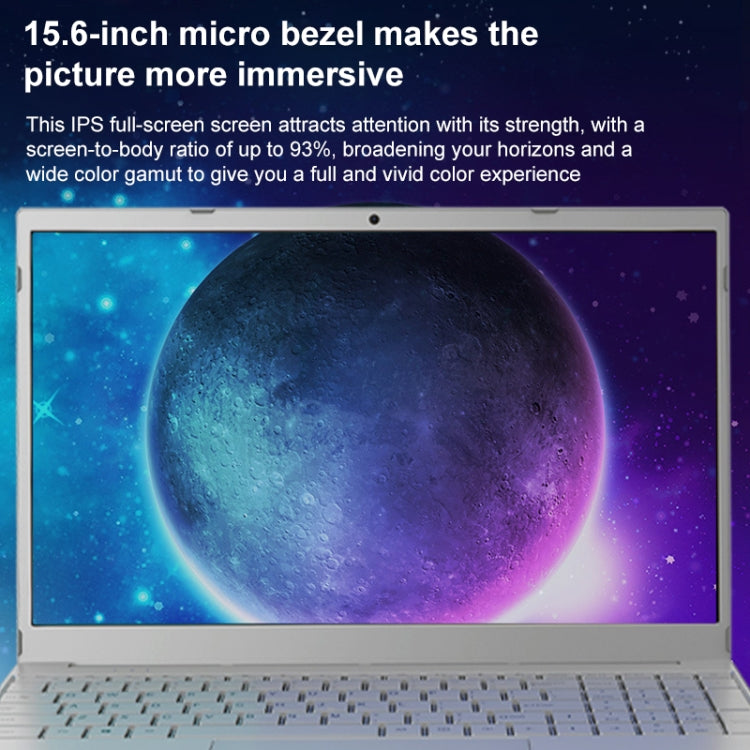 V8 15.6 inch Ultrathin Laptop, 16GB+1TB, Windows 10 Intel Processor N95 Quad Core(Silver) - Others by PMC Jewellery | Online Shopping South Africa | PMC Jewellery