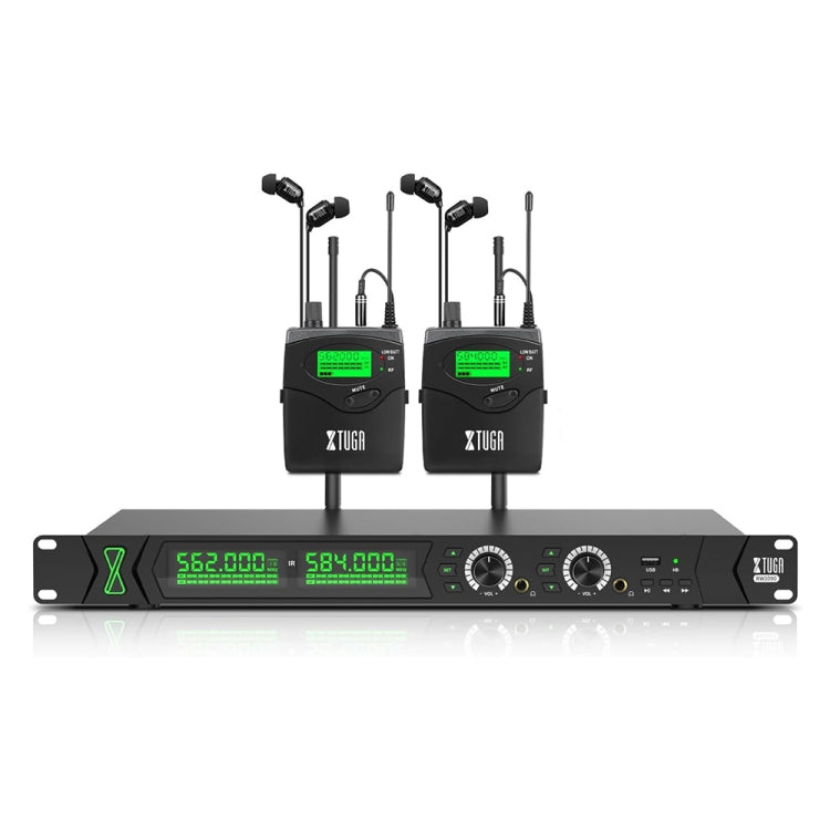 XTUGA RW2090 Professional Stage Wireless 2 Channel In Ear Monitoring System 2 in 1(UK Plug) - Microphone by XTUGA | Online Shopping South Africa | PMC TechLife | Buy Now Pay Later Mobicred