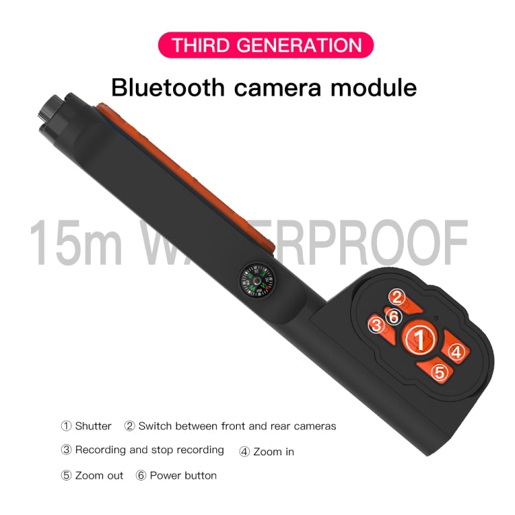 Diving Shell Gen3 Bluetooth Waterproof Phone Case(Black Orange) - Waterproof Bag by PMC TechLife | Online Shopping South Africa | PMC TechLife | Buy Now Pay Later Mobicred