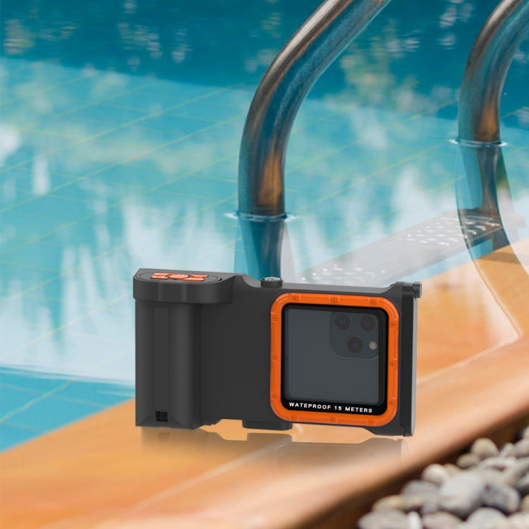 Diving Shell Gen3 Bluetooth Waterproof Phone Case(Black Orange) - Waterproof Bag by PMC TechLife | Online Shopping South Africa | PMC TechLife | Buy Now Pay Later Mobicred
