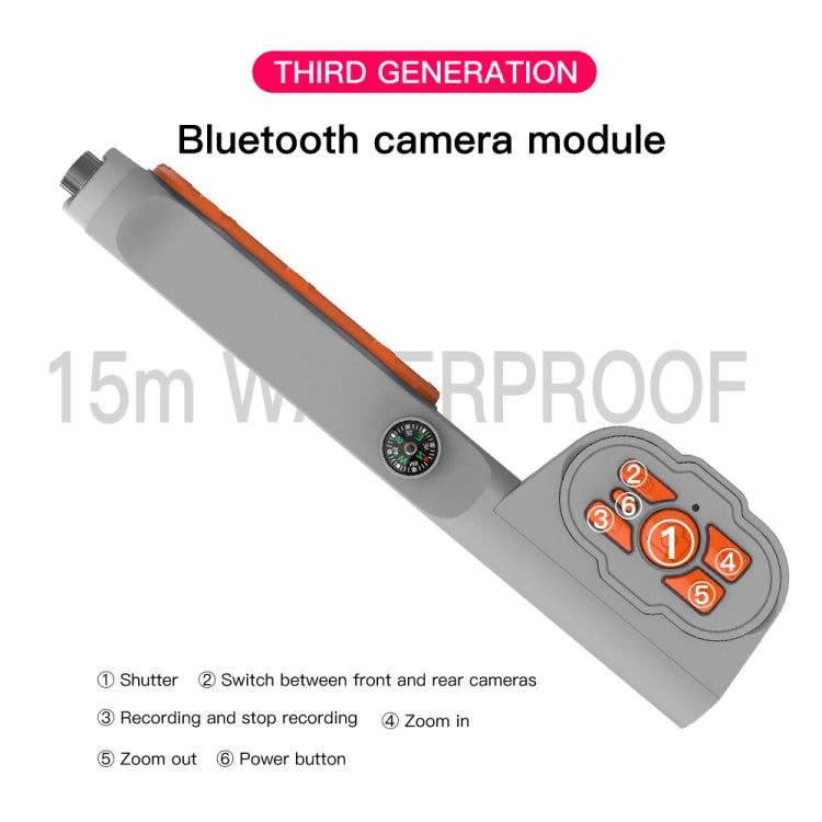 Diving Shell Gen3 Bluetooth Waterproof Phone Case(Grey Orange) - Waterproof Bag by PMC TechLife | Online Shopping South Africa | PMC TechLife | Buy Now Pay Later Mobicred