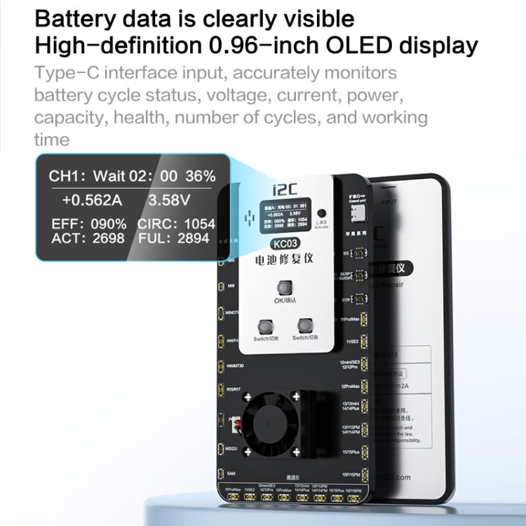 i2C KC03 Multi-function Battery Activation Detection Repair Device for iPhone 6-15 Pro Max / Android - free shipping - PMC TechLife - Order now!