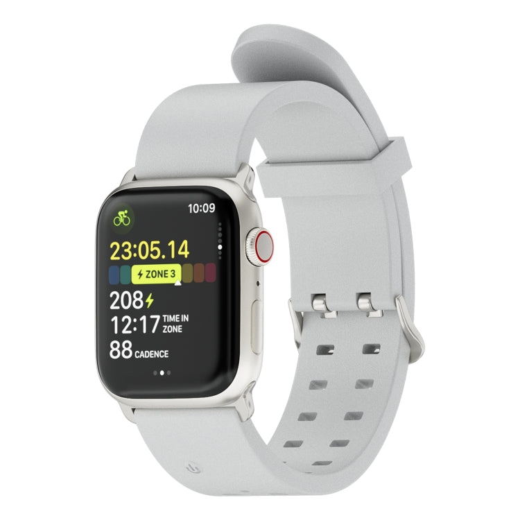 For Apple Watch SE 2023 44mm Luminous Colorful Light Silicone Watch Band(Light Grey) - Watch Bands by PMC TechLife | Online Shopping South Africa | PMC TechLife