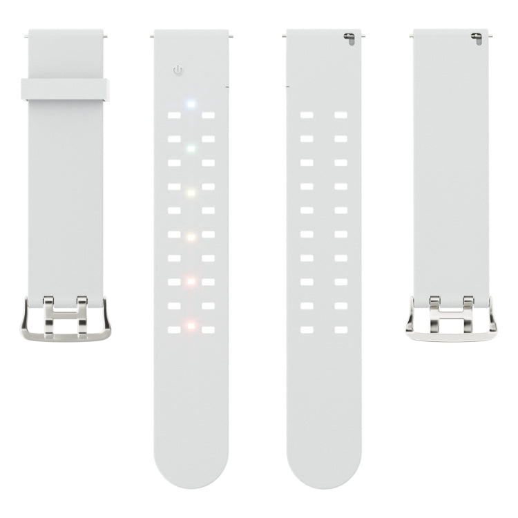 For Apple Watch SE 2022 44mm Luminous Colorful Light Silicone Watch Band(Light Grey) - Watch Bands by PMC TechLife | Online Shopping South Africa | PMC TechLife