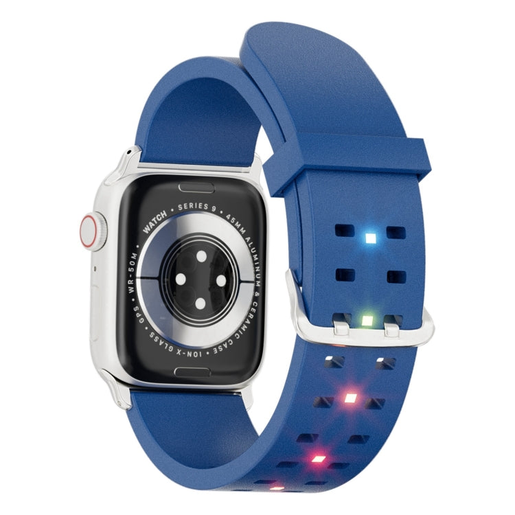 For Apple Watch Series 6 44mm Luminous Colorful Light Silicone Watch Band(Blue) - Watch Bands by PMC TechLife | Online Shopping South Africa | PMC TechLife