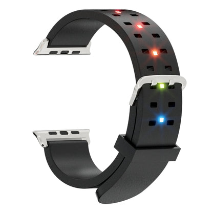 For Apple Watch Series 5 40mm Luminous Colorful Light Silicone Watch Band(Black) - Watch Bands by PMC Jewellery | Online Shopping South Africa | PMC Jewellery