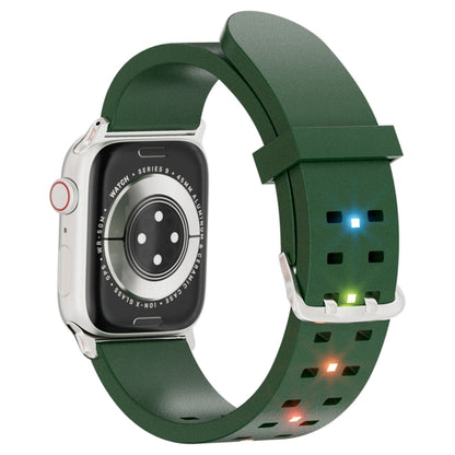 For Apple Watch Series 3 38mm Luminous Colorful Light Silicone Watch Band(Green) - Watch Bands by PMC Jewellery | Online Shopping South Africa | PMC Jewellery