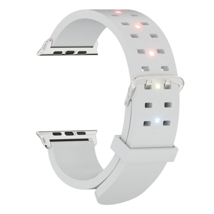 For Apple Watch Series 3 38mm Luminous Colorful Light Silicone Watch Band(Light Grey) - free shipping - PMC TechLife - Order now!