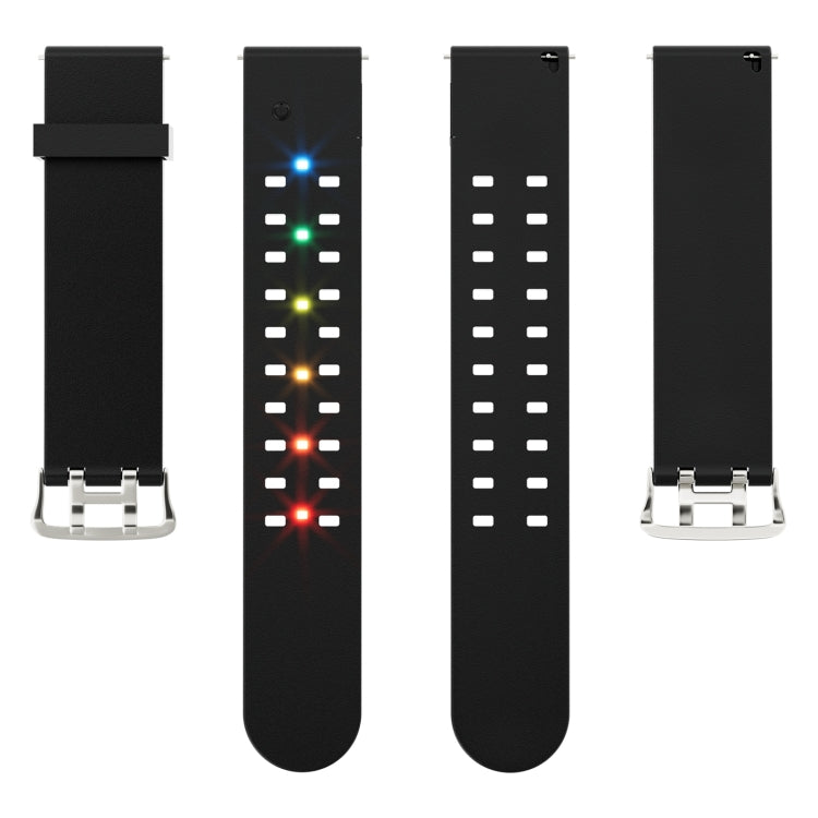 For Apple Watch Series 3 42mm Luminous Colorful Light Silicone Watch Band(Black) - Watch Bands by PMC Jewellery | Online Shopping South Africa | PMC Jewellery