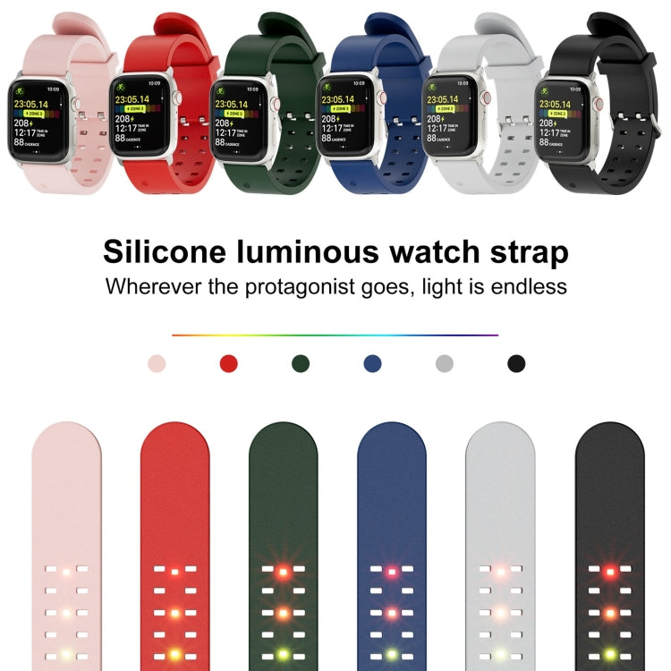 For Apple Watch 38mm Luminous Colorful Light Silicone Watch Band(Green) - Watch Bands by PMC Jewellery | Online Shopping South Africa | PMC Jewellery