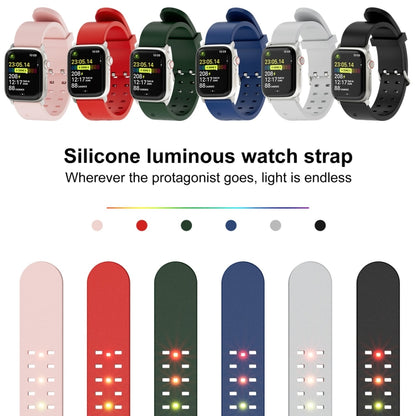 For Apple Watch Series 3 38mm Luminous Colorful Light Silicone Watch Band(Red) - Watch Bands by PMC Jewellery | Online Shopping South Africa | PMC Jewellery