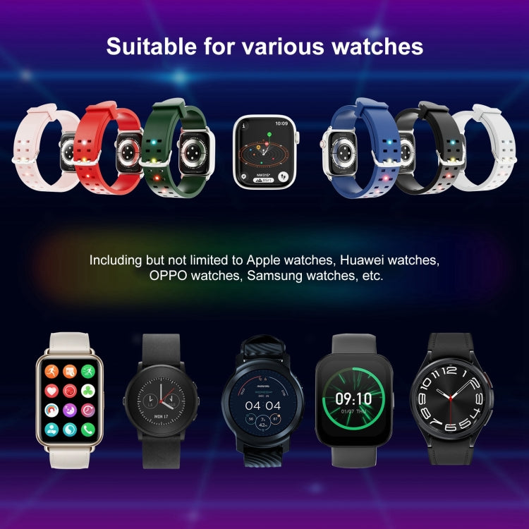 For Apple Watch Series 9 41mm Luminous Colorful Light Silicone Watch Band(Black) - Watch Bands by PMC TechLife | Online Shopping South Africa | PMC TechLife